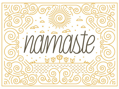 Namaste lettering monoline yoga