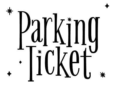 Parking Ticket 1950s lettering parking ticket sparkles