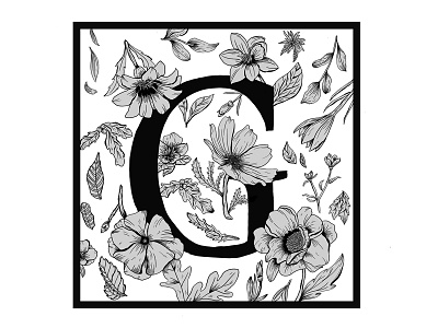 G alphabet floral letter g gansta illustration