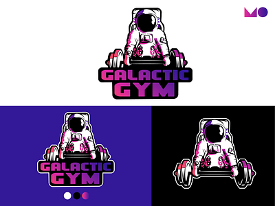 Galactic Gym branding design gradient gym gym logo illustration logo space stars typography vector