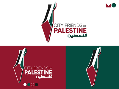City Friends of Palestine branding design illustration logo map minimal palestine society typography universal university