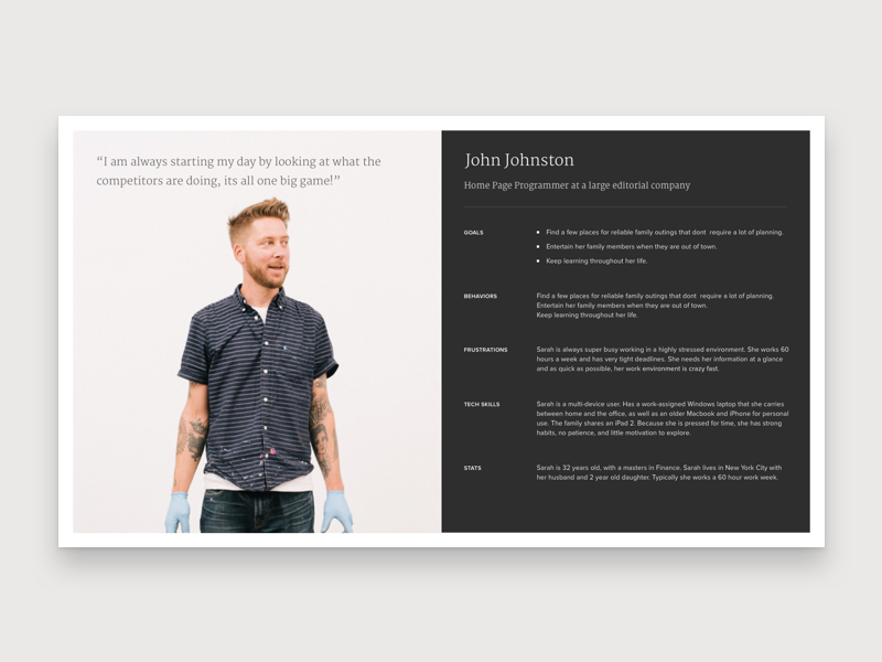 Persona Template persona template typography ui ux