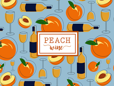 Peach Wine illustration peach wine wip