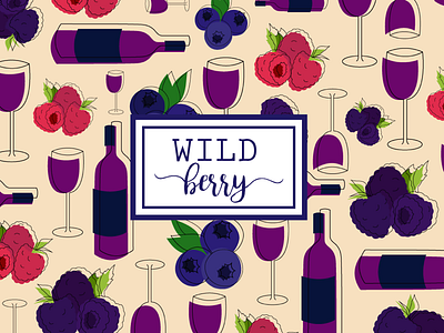 Wild Berry Wine berry illustration pattern wine wip