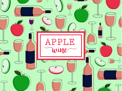 Apple Wine apple illustration pattern wine wip