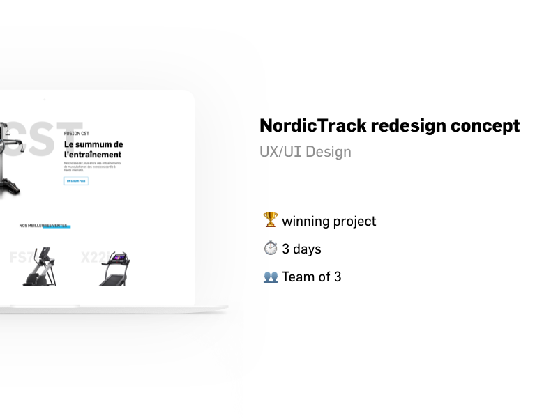 Redesign concept of NordicTrack.fr (case study) redesign concept case study uxui design fitness nordictrack