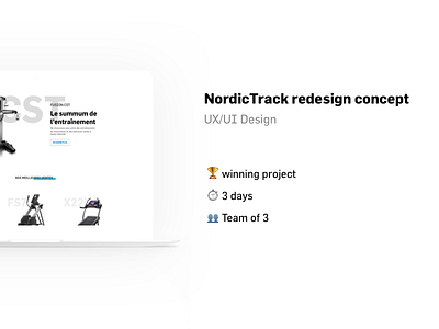 Redesign concept of NordicTrack.fr (case study) case study fitness nordictrack redesign concept uxui design