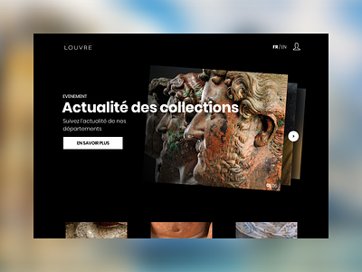 Musée du Louvre - Home concept animation art director home home alone homepage landing page le louvre louvre museum musée musée du louvre re design redesign refonte ui ux webdesign website