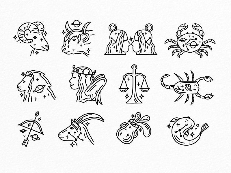 Zodiac Signs by Megan Steele on Dribbble