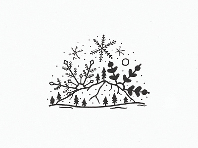 SNOW LANDSCAPE christmas draw drawing holiday illustration illustrator landscape snow snowflake