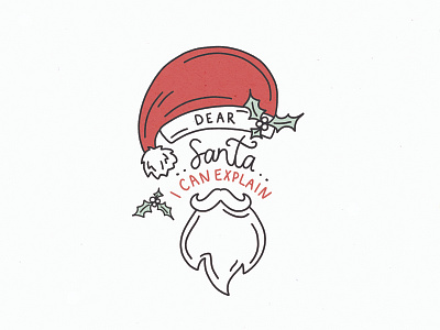 DEAR SANTA christmas hand drawn hand lettering holiday illustrate illustration lettering line santa simple typography