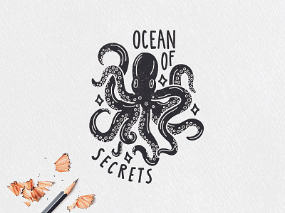 OCEAN OF SECRETS drawing hand drawn illustration ink ocean octopus sea