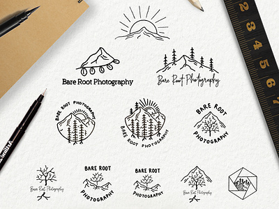 LOGO SKETCHING brand branding ipad pro logo logo design mountains nature procreate sketching sky tree