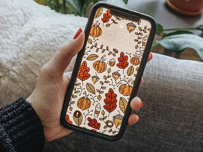 Fall Phone Wallpaper autumn background color drawing fall icons inspired iphone leaves phone pumpkins wallpaper