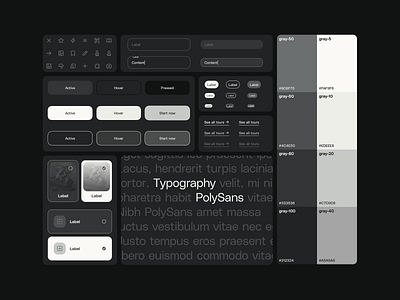 MOMMA - Design system design mobile app app art color palette design design sheet design system gallery identity interface mobile typography ui ui kit
