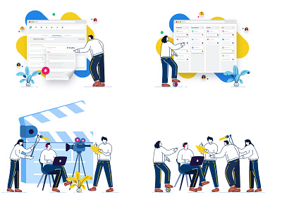 Film Crew Illustrations design dribbble illustration minimal ui vector