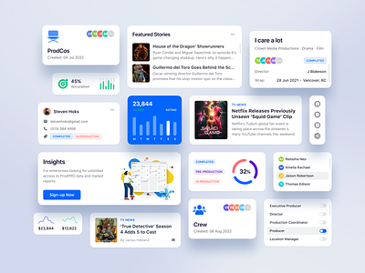 ProdPro UI Components app components dashboard design dribbble drowpdown experience flat graphic design illustration light mode minimal simple ui user experience user interface ux widgets