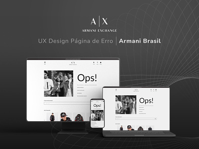 Armani Brazil Error Page UX Design 404 armani design ecommerce error page fashion figma icon loja online store ui ux