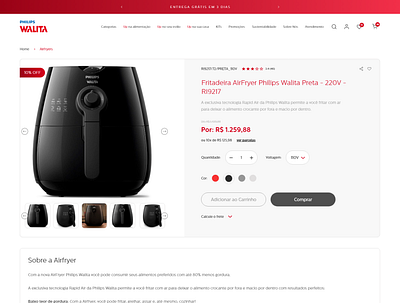 Philips Walita e-commerce product page airfryer ecommerce online store philips product page store ui ux walita