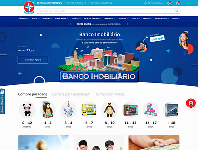 E-commerce Design Estrela Brinquedos banner design e commerce estrela brinquedos icon illustration online store toys ui ux