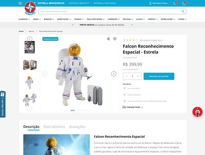 E-commerce Design Estrela Brinquedos design ecommerce estrela brinquedos falcon icon online store page toys ui ux