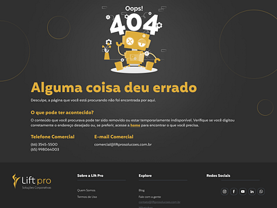 Error Page Design 404 404 page dark dark mode dark site design error page figma gold icon illustration page robot site site design ui ui ux ux website