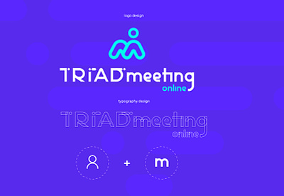 Logo Triad Meeting Online app branding flat logo ux