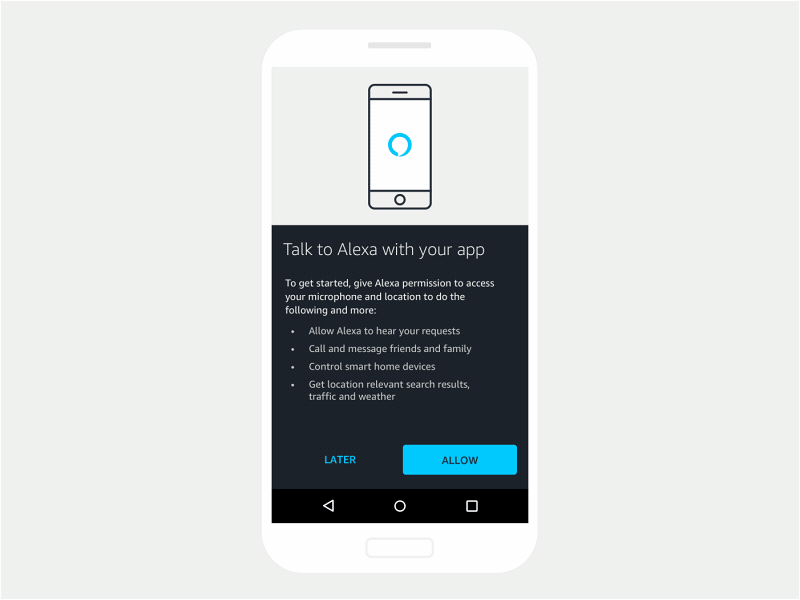 Alexa app with voice control permission permissions primer