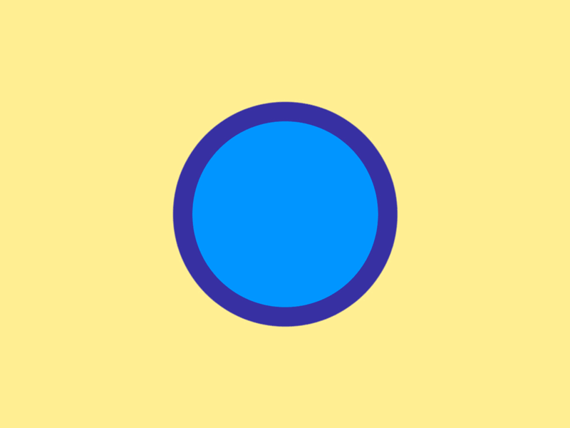 Circle Gif abstract blue circle color grow morph round shape transition wiggle yellow
