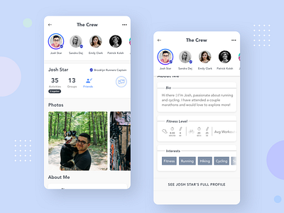 Profile - Social Fitness Mobile Concept