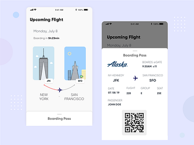 Mobile Boarding Pass & illustrations