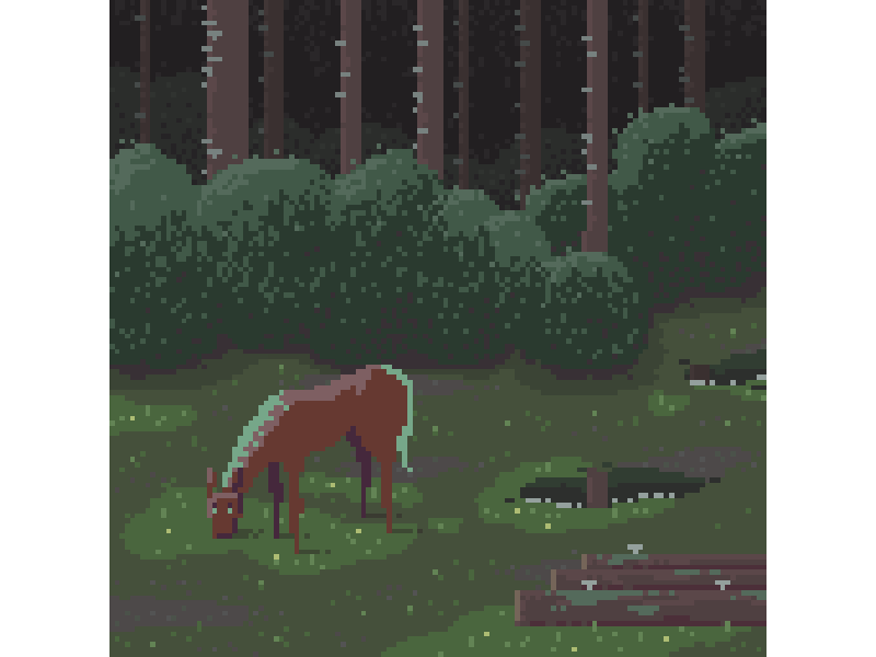 Odd Horse Pixel Animation 8bit animation forest gif horse illustration pixel pixel art retro surrealism surrealist