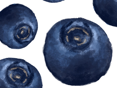 Oh, So Blue. aesthetic blue blueberry digital art digital painting food fruit fruit illustration impressionism painting
