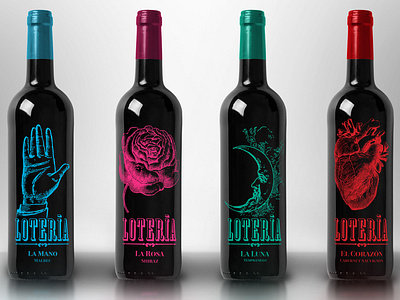 Vinos Lotería 3d diseño ilustración labeldesign logo marca wine