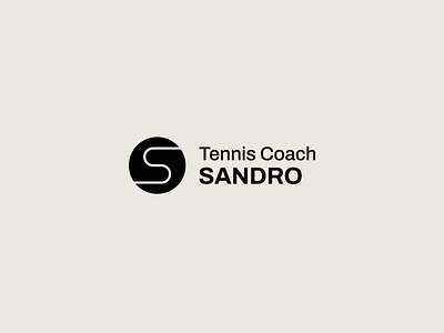 Tennis Coach Sandro / Logo archivo branding coach greyscale industrial logo tennis tennisball