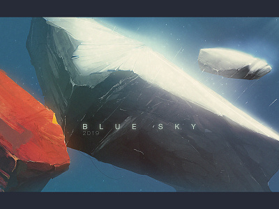 B L U E S K Y | 2019 2d animation cover art digital 2d digital painting illustration music album music art musicvideo stones