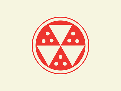 Fallout Pizza Logo atomic branding concept fallout logo nuclear pie pizza red shelter