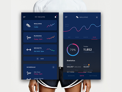 Fitness + Wearable App UI