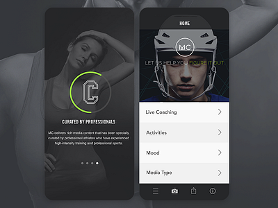 Sports Application UI + UX app branding app design athletes sports user experience user interface