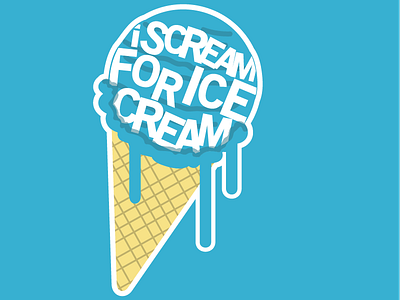 I scream for Ice cream apparel blue branding clean cone ice cream icon letters logo modern