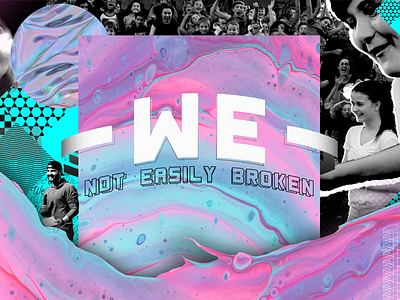 We Series broken church design colorful photoshop series design type we youth design