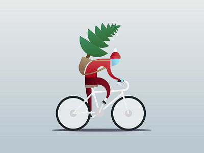 Holiday Cyclist bike character flat illustration gradients holidays illustration vector