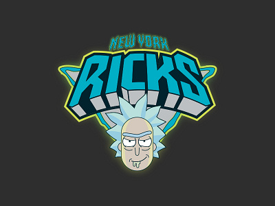 New York Ricks basketball cartoon knicks logo rick and morty sports