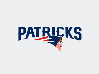 New England Patricks cartoon football logo patrick patriots spongebob sports