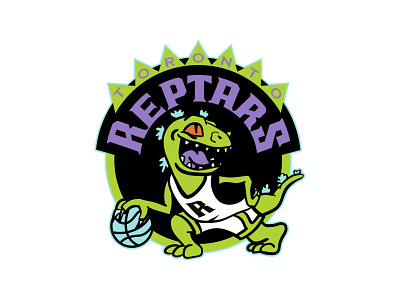 Toronto Reptars basketball illustration logo mashup nba raptors reptar rugrats sports toronto