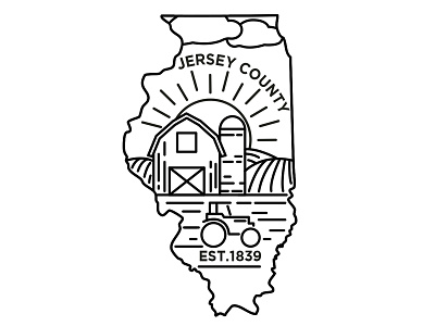 Jersey County, Illinois adobe illustrator agriculture farm graphic design illinois line artwork minimalistic