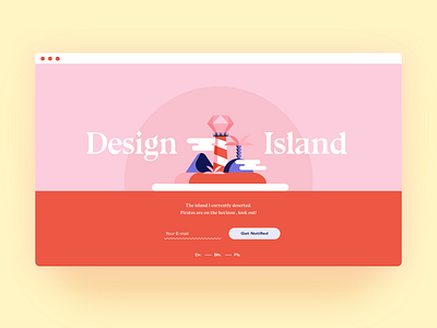 Coming Soon Page branding color colorful colors colour colours coming coming soon comingsoon design illustration island pink red soon typography ui