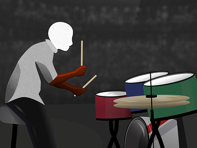'The Drummer' Vector Illustration adobe photoshop affinity designer drummer music rebound rock vector design