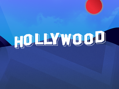 Blue Hollywood affinity affinity designer hollywood hollywood sign illustration