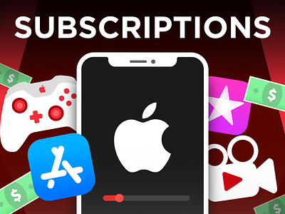 YouTube Thumbnail - Apple Subscriptions animation branding graphic design illustration illustrator thumbnail vector youtube